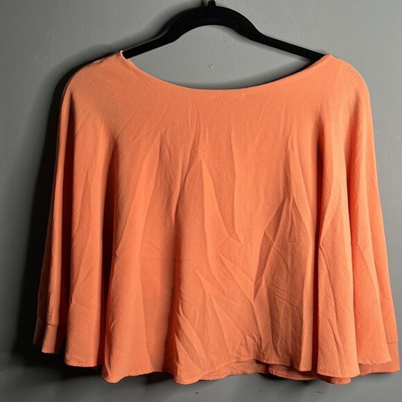 Zara Coral Batwing Sleeve Blouse Size Small - Picture 5 of 7